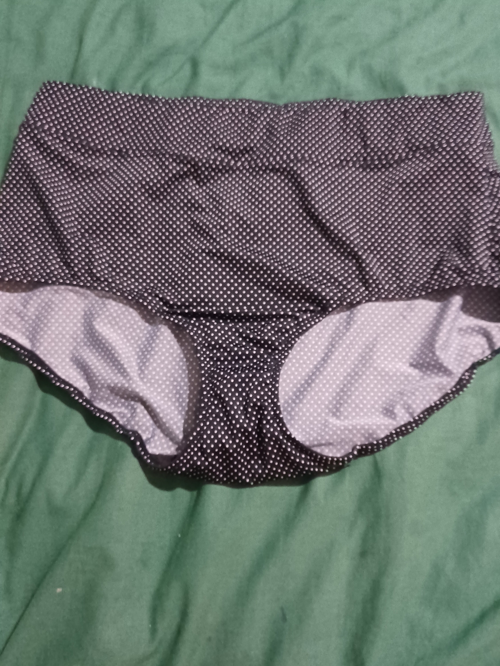 Warner's Black Polka Dot High-Waist Brief
